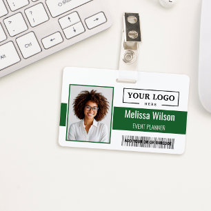 Custom Business Logo Barcode QR Code Employee ID Badge