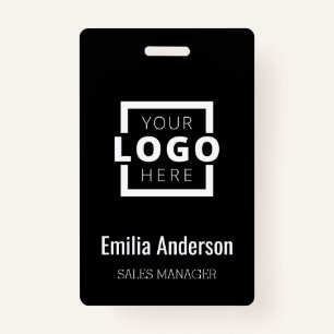 Custom Business Logo Basic Barcode Employee ID Badge