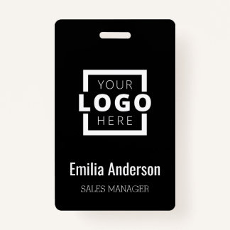 Custom Business Logo Basic Barcode Employee ID Badge