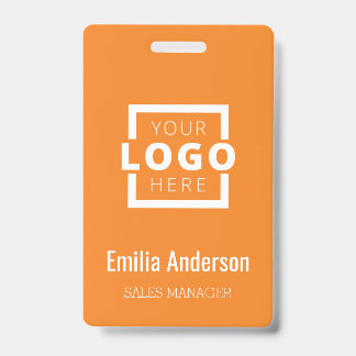 Custom Business Logo Basic Barcode Employee ID Badge