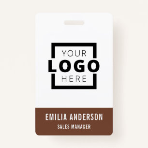 Custom Business Logo Basic Barcode Employee ID Badge