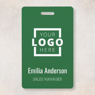 Custom Business Logo Basic Barcode Employee ID Badge