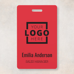 Custom Business Logo Basic Barcode Employee ID Badge