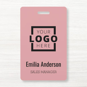 Custom Business Logo Basic Barcode Employee ID Badge