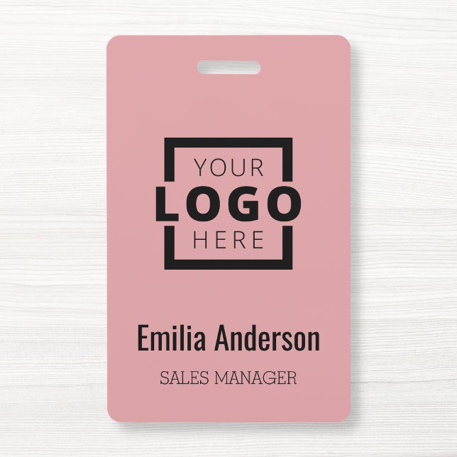 Custom Business Logo Basic Barcode Employee ID Badge (Creator Uploaded)