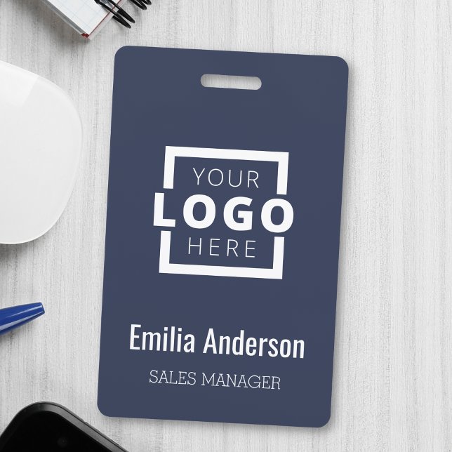 Custom Business Logo Basic Barcode Employee ID Badge (Creator Uploaded)