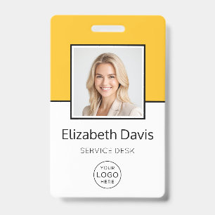 Custom Business Logo Basic Employee Photo ID Badge
