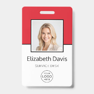 Custom Business Logo Basic Employee Photo ID Badge