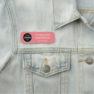 Custom Business Logo Basic Employee Staff Name Nam Tag