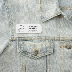 Custom Business Logo Basic Employee Staff Name Nam Tag