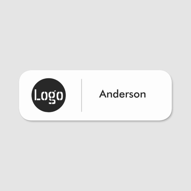 Custom Business Logo Basic Employee Staff Name Tag (Front)