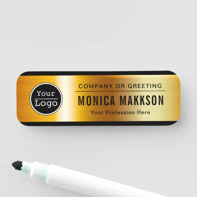 Custom Business Logo Basic Employee Staff Name  Tag (In Situ)