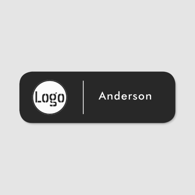 Custom Business Logo Basic Employee Staff Name Tag (Front)
