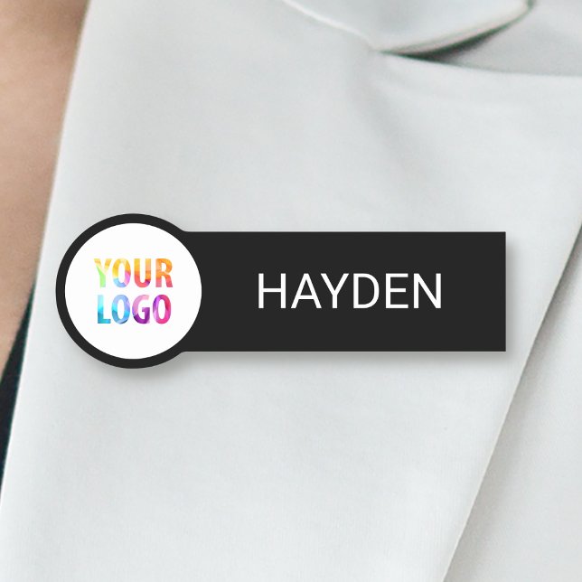 Custom Business Logo Basic Employee Staff Name Tag (Creator Uploaded)