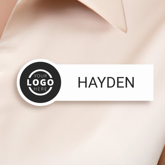 Custom Business Logo Basic Employee Staff Name Tag (Creator Uploaded)