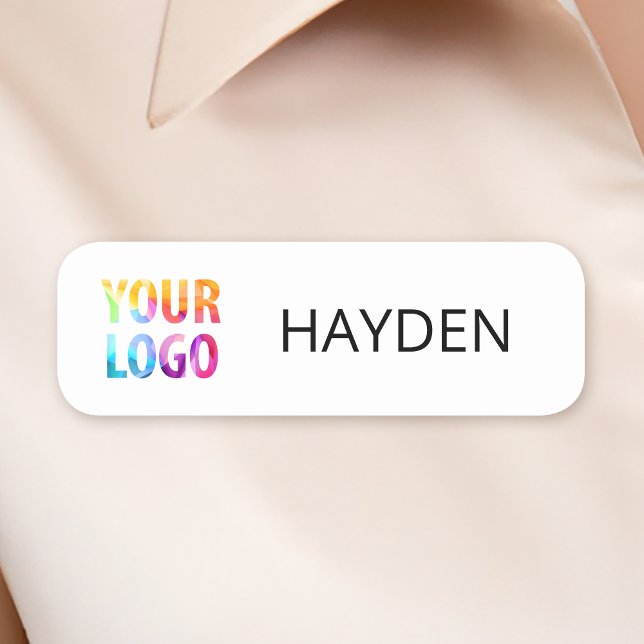 Custom Business Logo Basic Employee Staff Name Tag (Creator Uploaded)