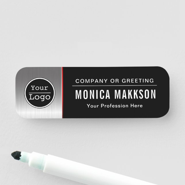Custom Business Logo Basic Employee Staff  Name Tag (In Situ)