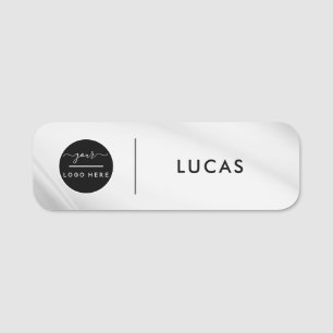 Custom Business Logo Basic Employee Staff Silver  Name Tag