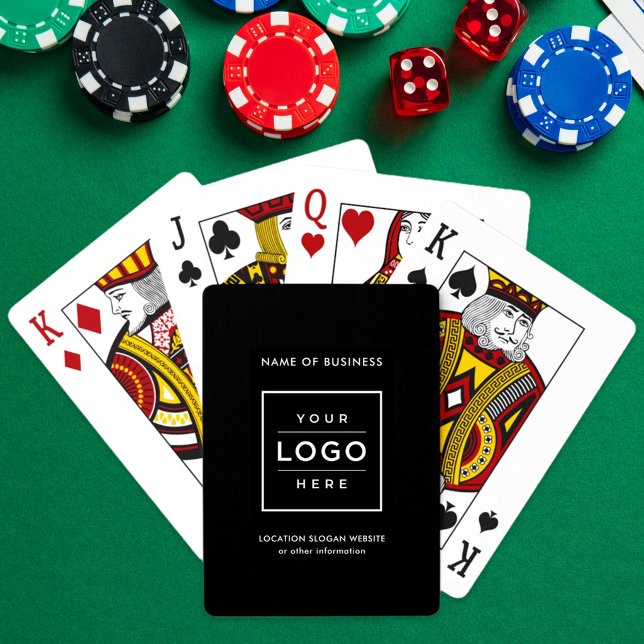 Custom Business Logo Black and White Branded Playing Cards (Creator Uploaded)