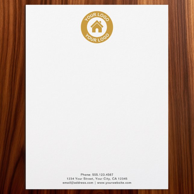 Custom Business Logo Black and White Personalized Letterhead (Creator Uploaded)