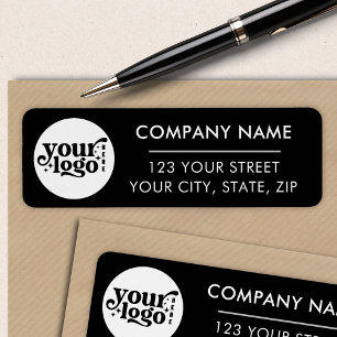 Custom Business Logo Black Company Return Address 