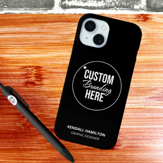 Custom Business Logo Black Modern Professional  iPhone 15 Case