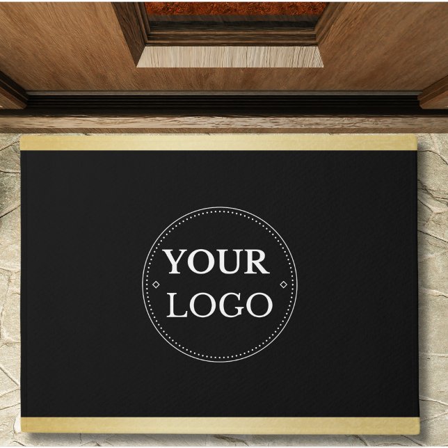 Custom Business Logo Black Promo Branding Doormat (Creator Uploaded)