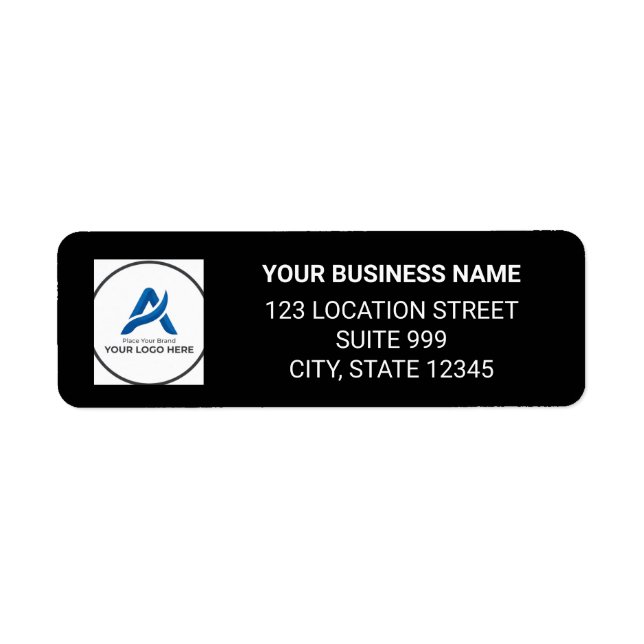 Custom Business Logo Black Return Address (Front)
