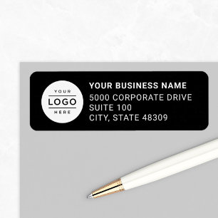 Custom Business Logo Black Return Address
