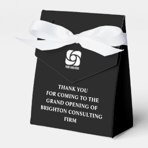 Custom Business Logo Black White Company Party Favour Box