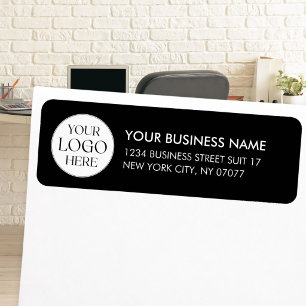 Custom Business Logo Black White Return Address