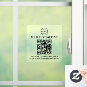 Custom Business Logo Black White Text QR Code
