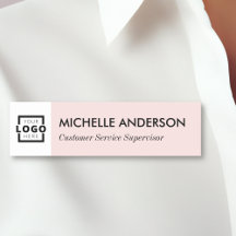 Custom Business Logo Blush Pink Employee Staff