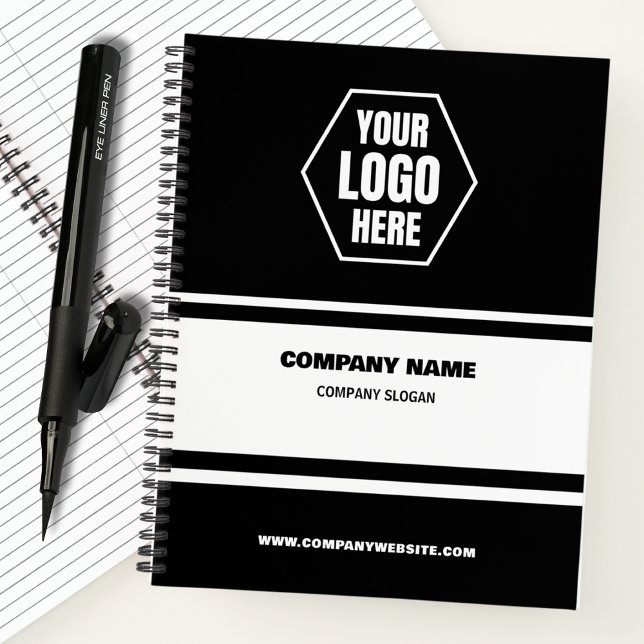 Custom Business Logo Bold Company Name & Slogan  Notebook (Creator Uploaded)