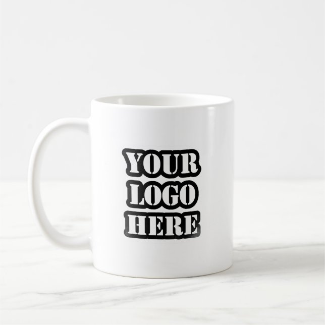 Custom Business Logo Branded Coffee Mug (Left)