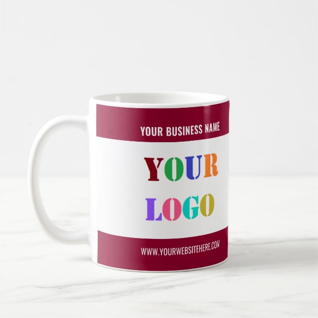 Custom Business Logo Branded Coffee Mug Example (Left)