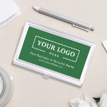 Custom Business Logo Branded Corporate Green Business Card Holder<br><div class="desc">Create your personalised professional business card holder with your own company logo and custom text. Custom branded business card holders are great practical corporate gifts for executives and employees,  and they add a professional touch and promotional value to presenting your cards to customers. No minimum order quantity.</div>