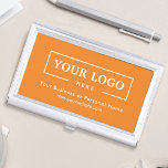 Custom Business Logo Branded Corporate Orange Business Card Holder<br><div class="desc">Create your personalised professional business card holder with your own company logo and custom text. Custom branded business card holders are great practical corporate gifts for executives and employees,  and they add a professional touch and promotional value to presenting your cards to customers. No minimum order quantity.</div>