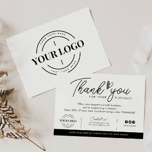Custom Business Logo Branded Heart Thank You Order