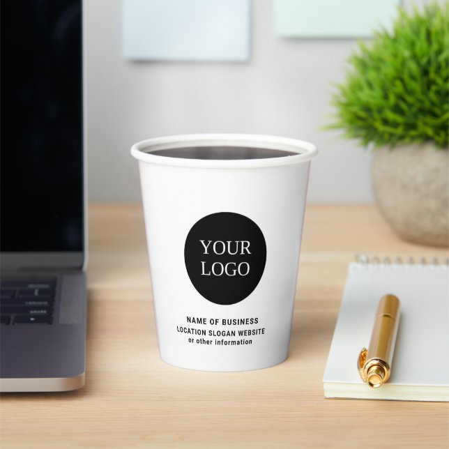 Custom Business Logo Branded  Paper Cups (Insitu)