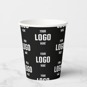 Custom Business Logo Branded Paper Cups – Black 