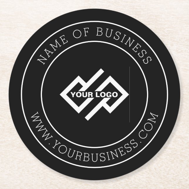  Custom Business Logo Branded Round Paper Round Pa Round Paper Coaster (Front)