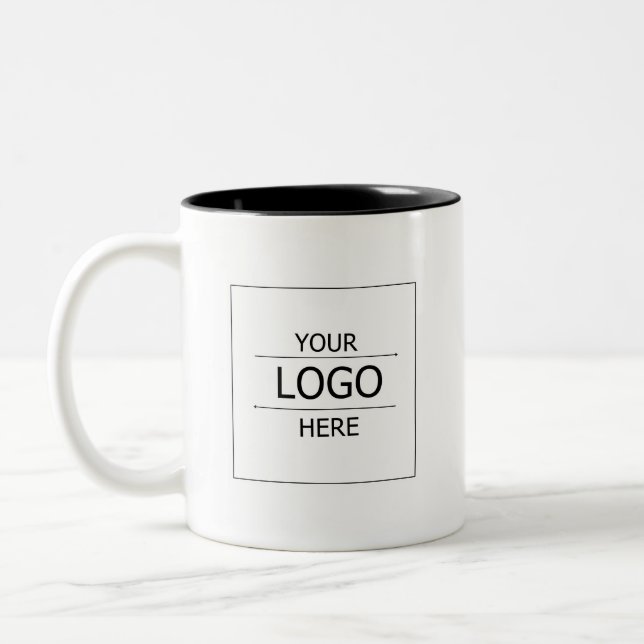 Custom Business Logo Branded Two-Tone Coffee Mug (Left)
