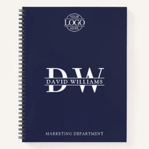 Custom Business Logo & Branding Monogram Initials Notebook