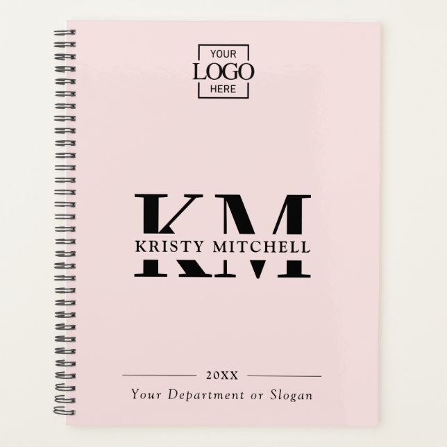 Custom Business Logo & Branding Monogram Initials Planner (Front)
