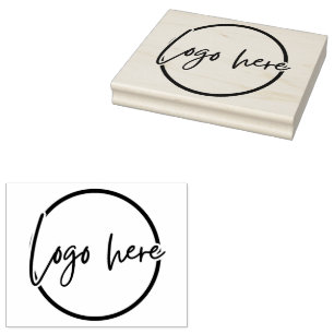 Custom Business logo Branding Wood Rubber Stamp