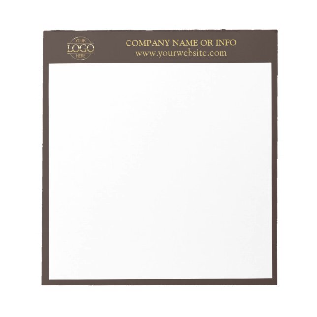 Custom Business Logo Brown Branded Promotional Notepad (Front)