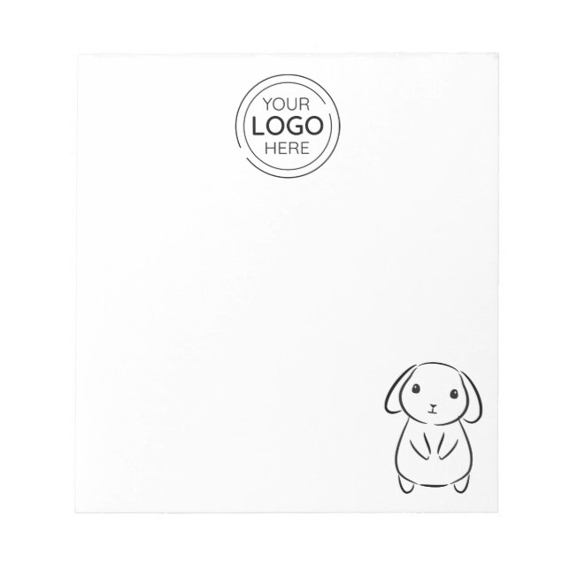 Custom Business Logo Bunny Notepad (Front)