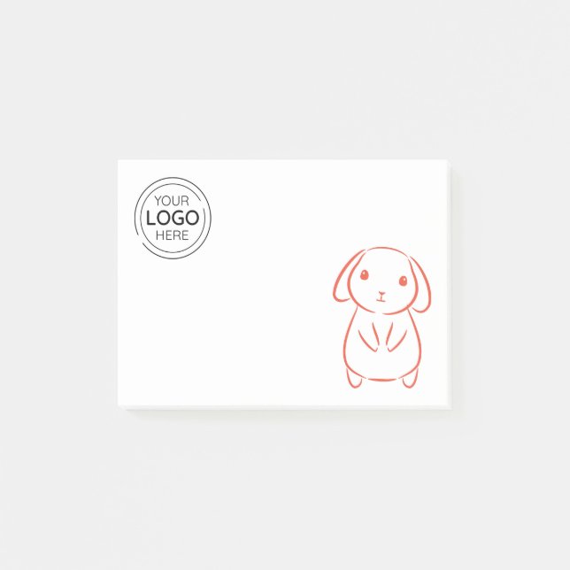 Custom Business Logo Bunny Post-it Notes (Front)
