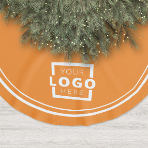 Custom Business Logo Christmas Elegant Corporate Brushed Polyester Tree Skirt